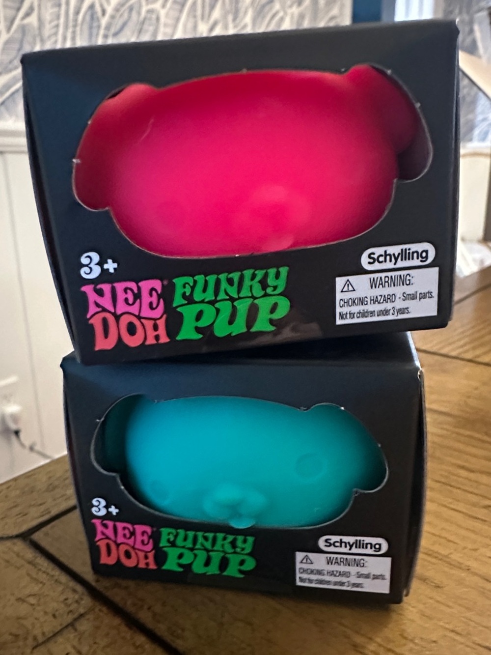 Schylling NeeDoh Funky Pup Squishy Toy - Pink & Teal